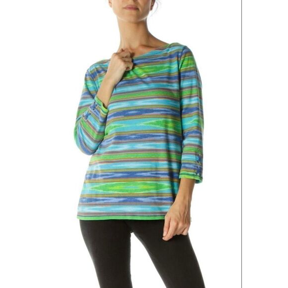 Lauren‎ Jeans Co Ralph Lauren Multi Color Striped Top - Picture 1 of 13